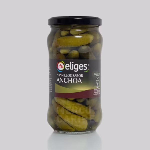Pepinillos sabor Anchoas (Ifa Eliges) frasco de 190g