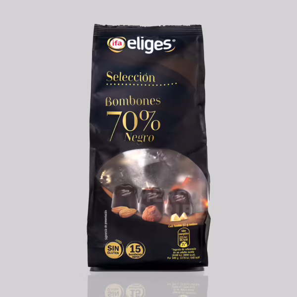 Bombones de Chocolate Negro 70% (Ifa Eliges) tableta de 180g