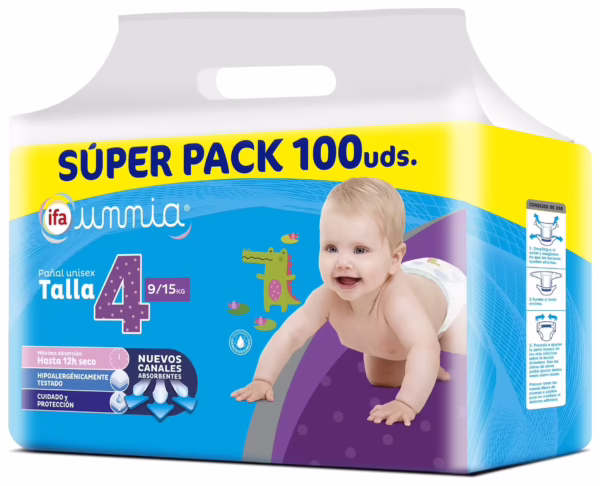 Pañal T4 (Ifa Unnia) 9-15 Kg paquete de 100u