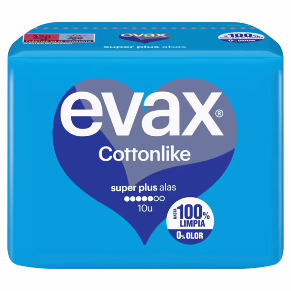 Compresas Cottonlike Alas Super Plus (EVAX) paquete de 10u