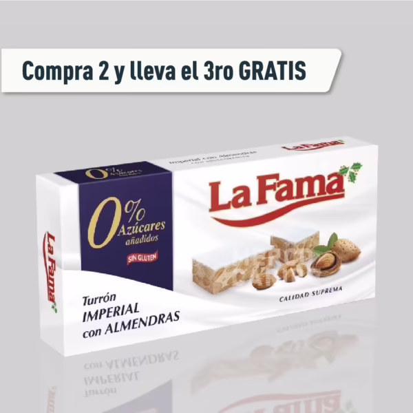 Turron Imperial con Almendras y sin Azucar (La Fama) 150g