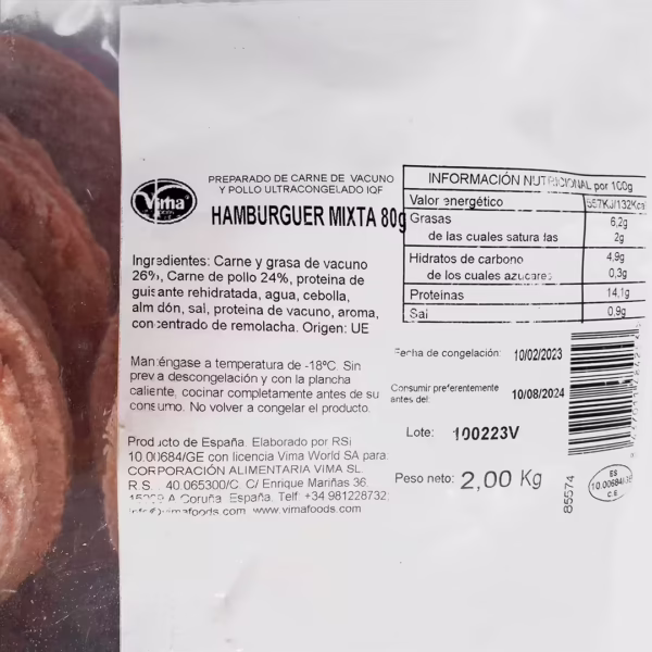 Bolsa de Hamburguesa Mixta Extra 2Kg - Imagen 2