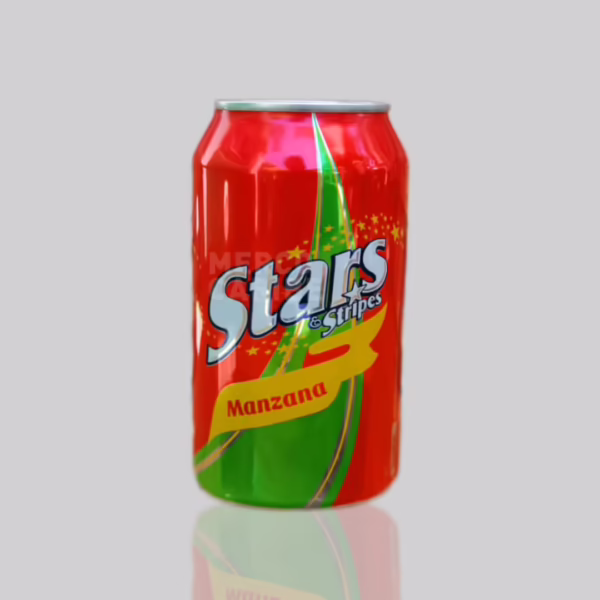 Refresco Gaseosa  STARS & STRIPES de Manzana lata 355ml