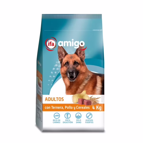 Alimento para Perro Adulto /Ternera-Pollo-Cereal (Ifa Amigo) 4 Kg