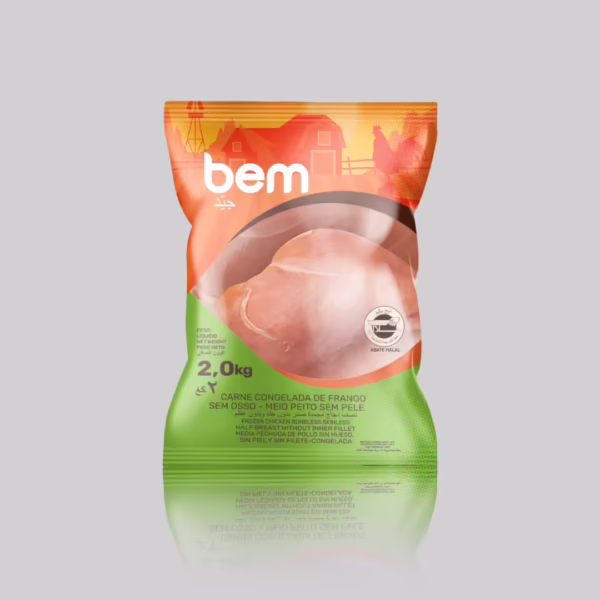 Media Pechuga de Pollo Sin Piel, Sin Hueso y Sin Filete (Bem) de 2Kg