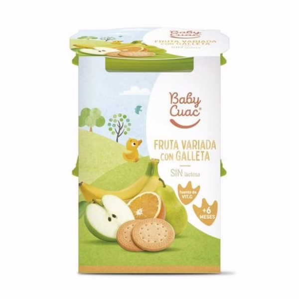 Alimento Infantil Frutas Variadas y Galleta (Baby Cuac) 2x200g