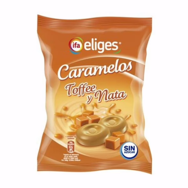 Caramelos Duros Toffee Nata s/Azúcar, s/Gluten (Ifa Eliges) 90g