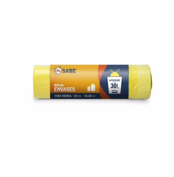 Bolsa para Basura Autocierre 30L 55X60 (Ifa Sabe) 30ud.