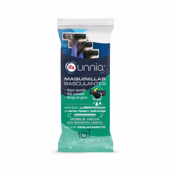 Maquinillas Desechables c/Lubricante 2 Hojas (Ifa Unnia) 10ud.