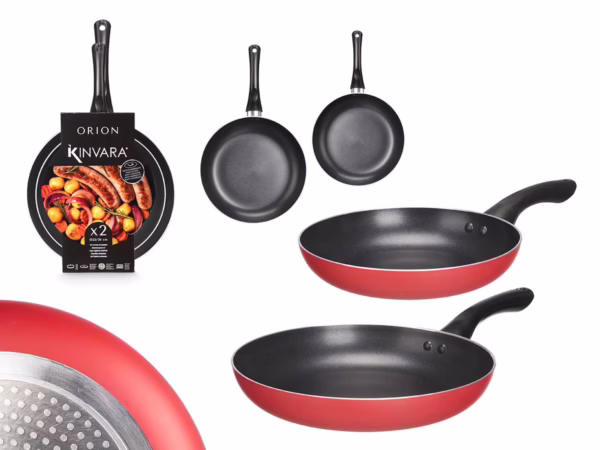 Sartenes Aluminio Rojo (Kinvara) Set 2ud.