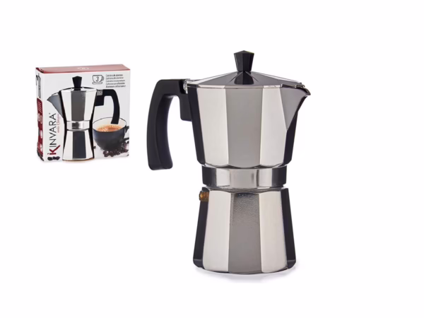 Cafetera Aluminio 3 Tazas Con Asa (Kinvara)