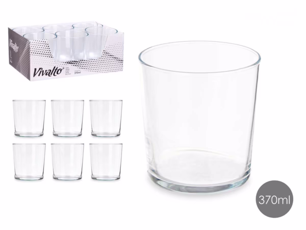 Vaso Agua Recto (Vivalto) Set 6ud. 370ml