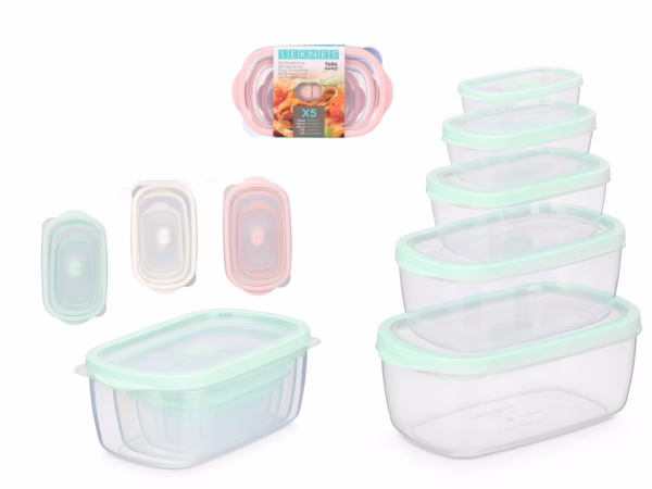 Potes de Colores Set 5ud. (Leknes) 200, 400, 800, 1750 y 2800ml
