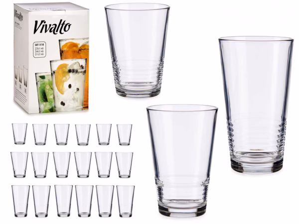 Vasos Líneas Set 18ud. (AR)