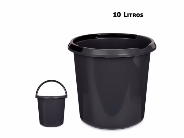 Cubo con Asa Plástica Medidor Gris (Bitter Clear) 10L