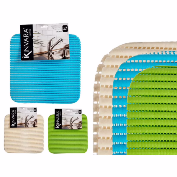 Alfombrillas Antideslizante 3 Colores Neutros (Kinvara) 32x32Cm Set 2ud.